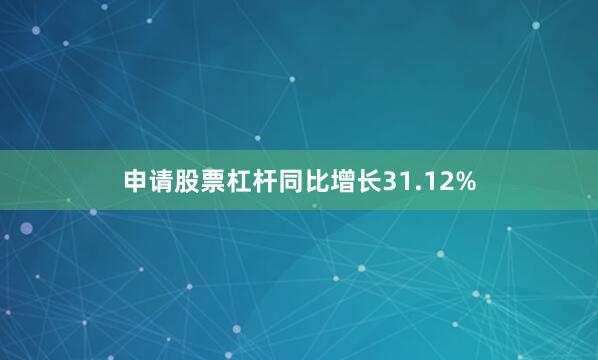 申请股票杠杆同比增长31.12%